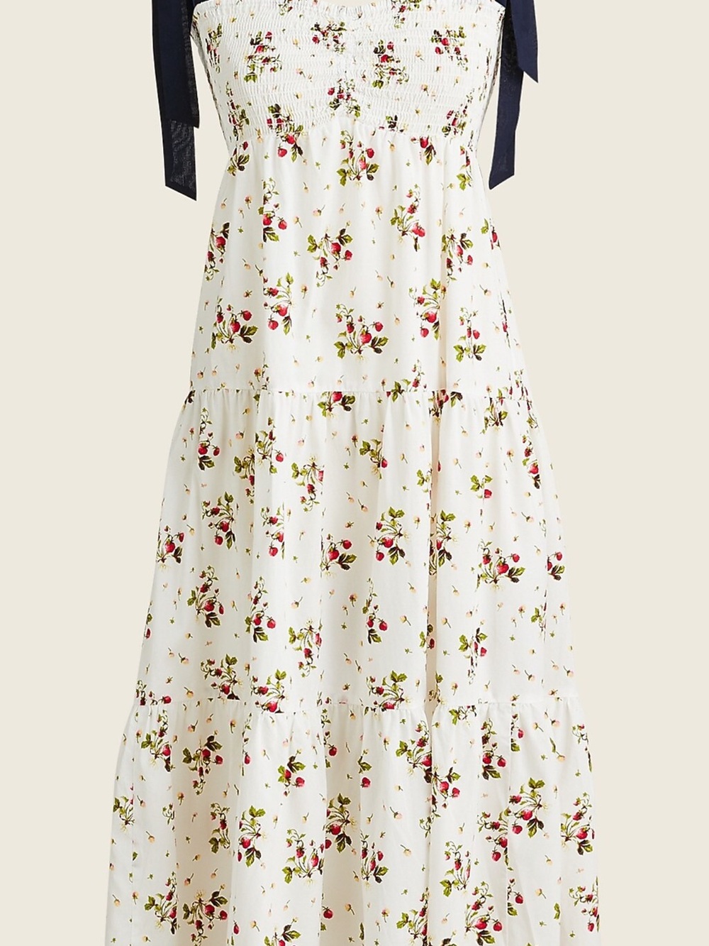 Floral Smocked White Tiered Dress